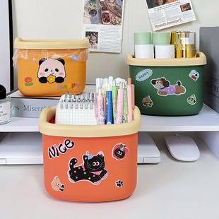 桌面垃圾桶小号高颜值收纳桶带压圈宿舍客厅办公室台面迷你纸篓