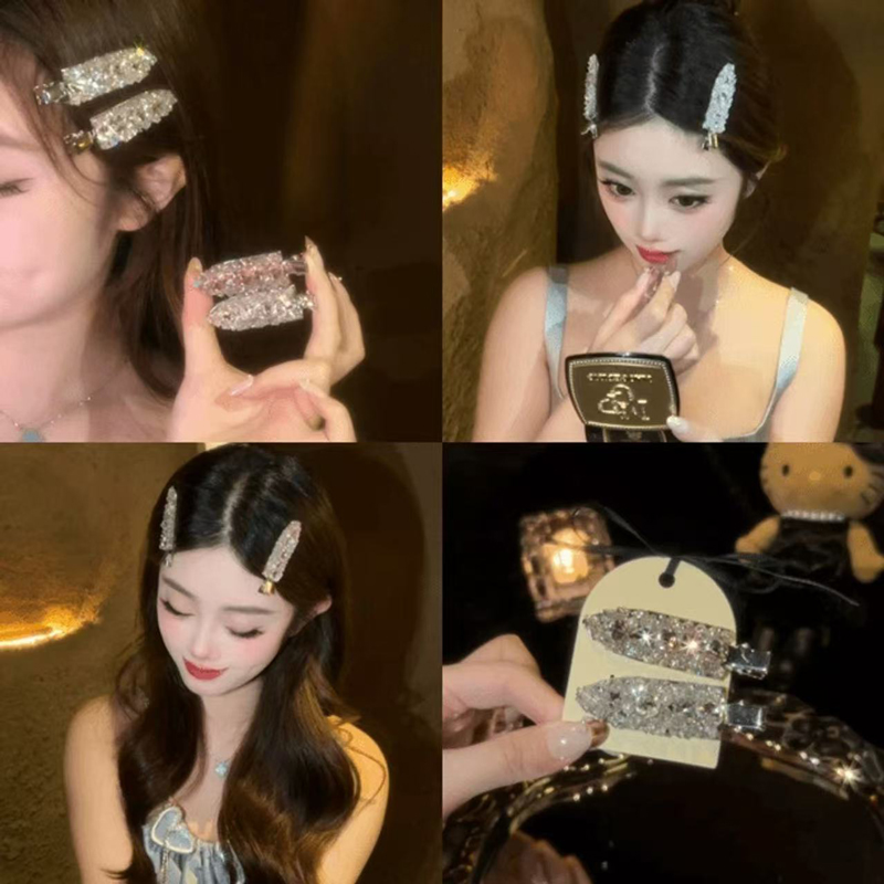 雨琦同款满钻锆石精致刘海夹