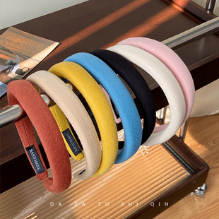 韩系彩色海绵发箍女款 头箍 高颅顶防滑洗脸专用压发卡发带简约时尚