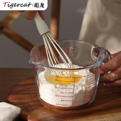 玻璃量杯带刻度耐高温家用食品级厨房烘焙打蛋杯子1000ml计量水杯