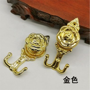现货速发窗帘挂钩墙钩壁钩窗帘绑带钩衣钩窗饰配件玫瑰花挂钩超值