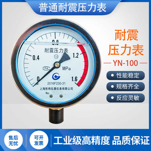 上海压力表YN100耐震油浸压力表