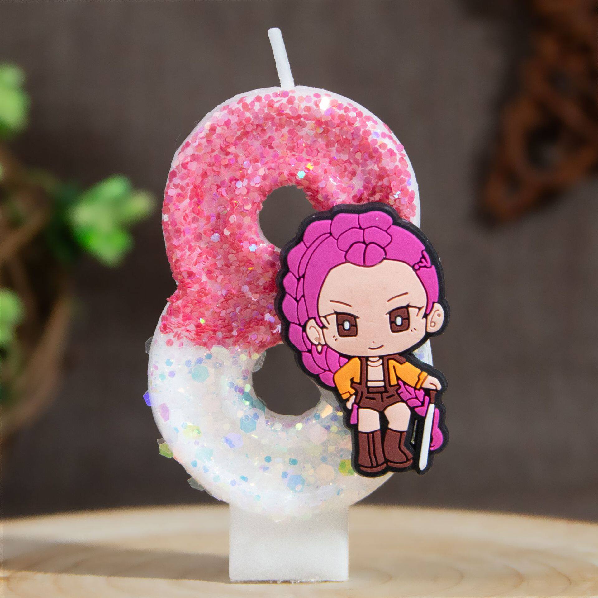 卡通猎魔女团莉娜跨境电商专供生日蜡烛数字节庆蛋糕派对周岁庆生