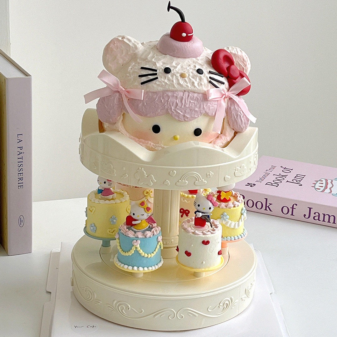 旋转木马蛋糕盒双层带音乐转转机蛋糕包装架生日蛋糕甜品礼物烘焙,节庆用品/礼品,蛋糕/烘焙装饰用品,淘宝优惠券,粉丝福利购,淘宝优惠卷