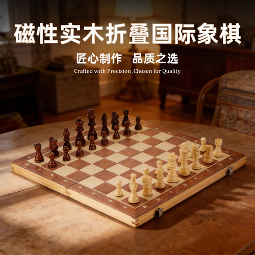 国际象棋实木磁性小学生比赛专用