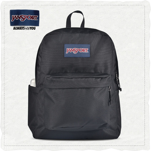 JanSport杰斯伯 双肩包女大学生书包男休闲运动背包4QUT008黑色