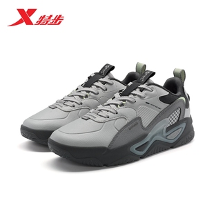 特步暗流3.0街头男鞋2023冬季新款革面休闲鞋运动鞋t977419310115