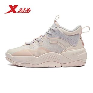 高帮厚底街头休闲鞋 特步女鞋 新款 2022年秋季 978318310004 黑爷板鞋