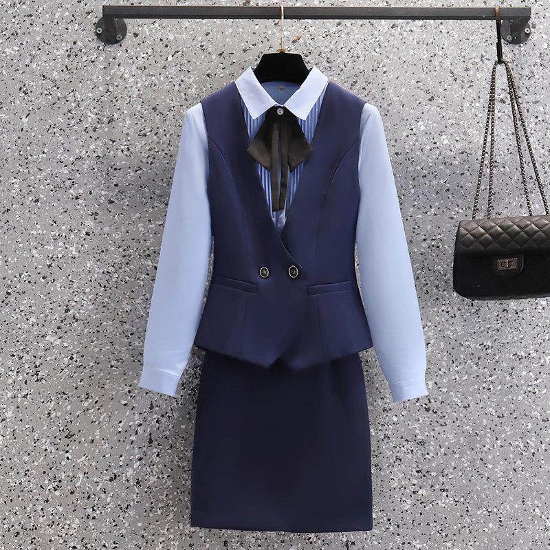 工装套装女酒店前台接待工作装空姐制服时尚气质美容院职业工作服