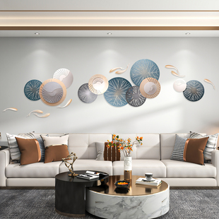 客厅电视沙发背景墙面挂饰铁艺现代简约浮雕轻奢入户玄关创意壁饰