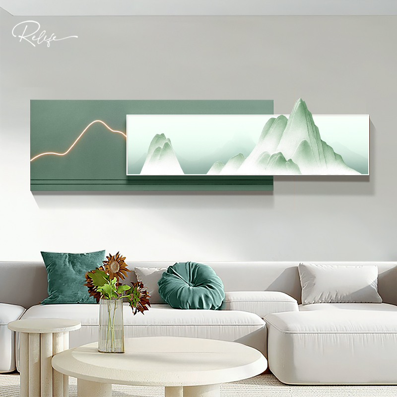 中式禅意茶室山水写意客厅装饰画