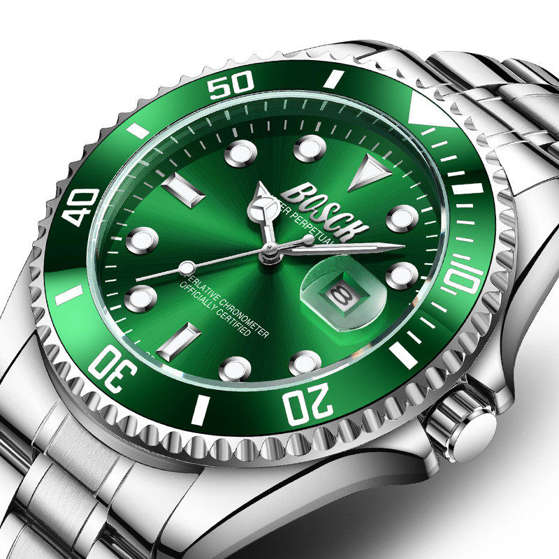正品牌绿水鬼2020新款手表男士潮钢带夜光防水学生运动潜水黑水怪