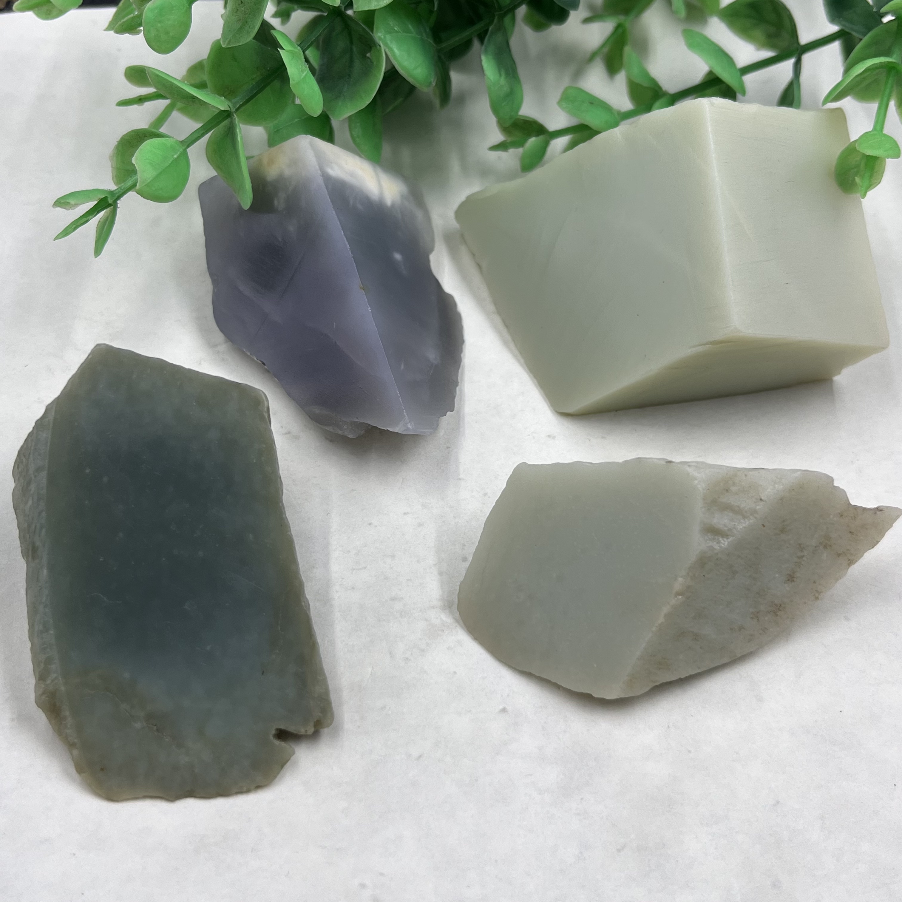 4件价新疆和田玉白玉紫罗兰挂件边角料玉石料DIY珠子下脚料包邮