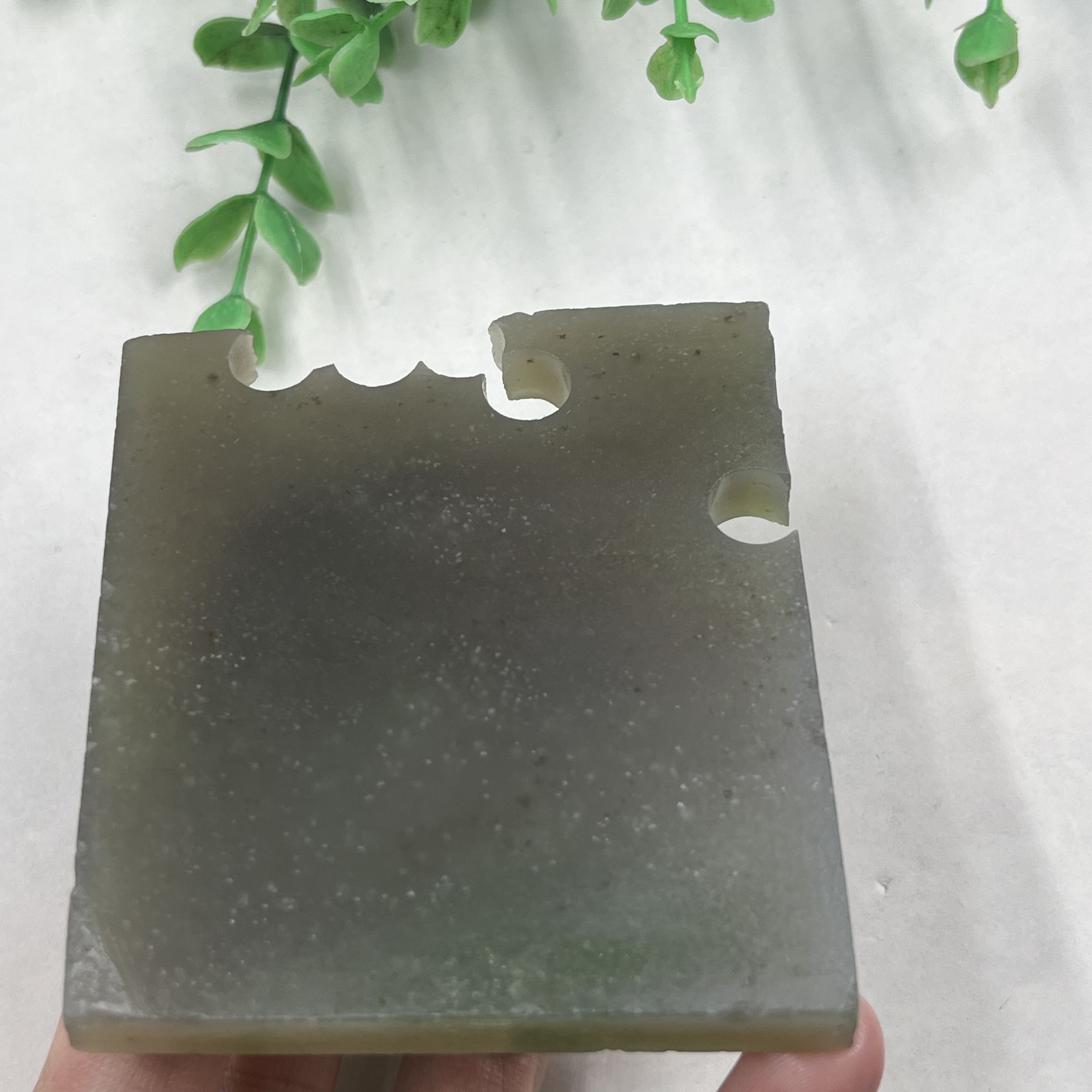 新疆和田玉烟紫带翠青牌子料边角料玉石 料DIY吊坠戒指包邮108克x