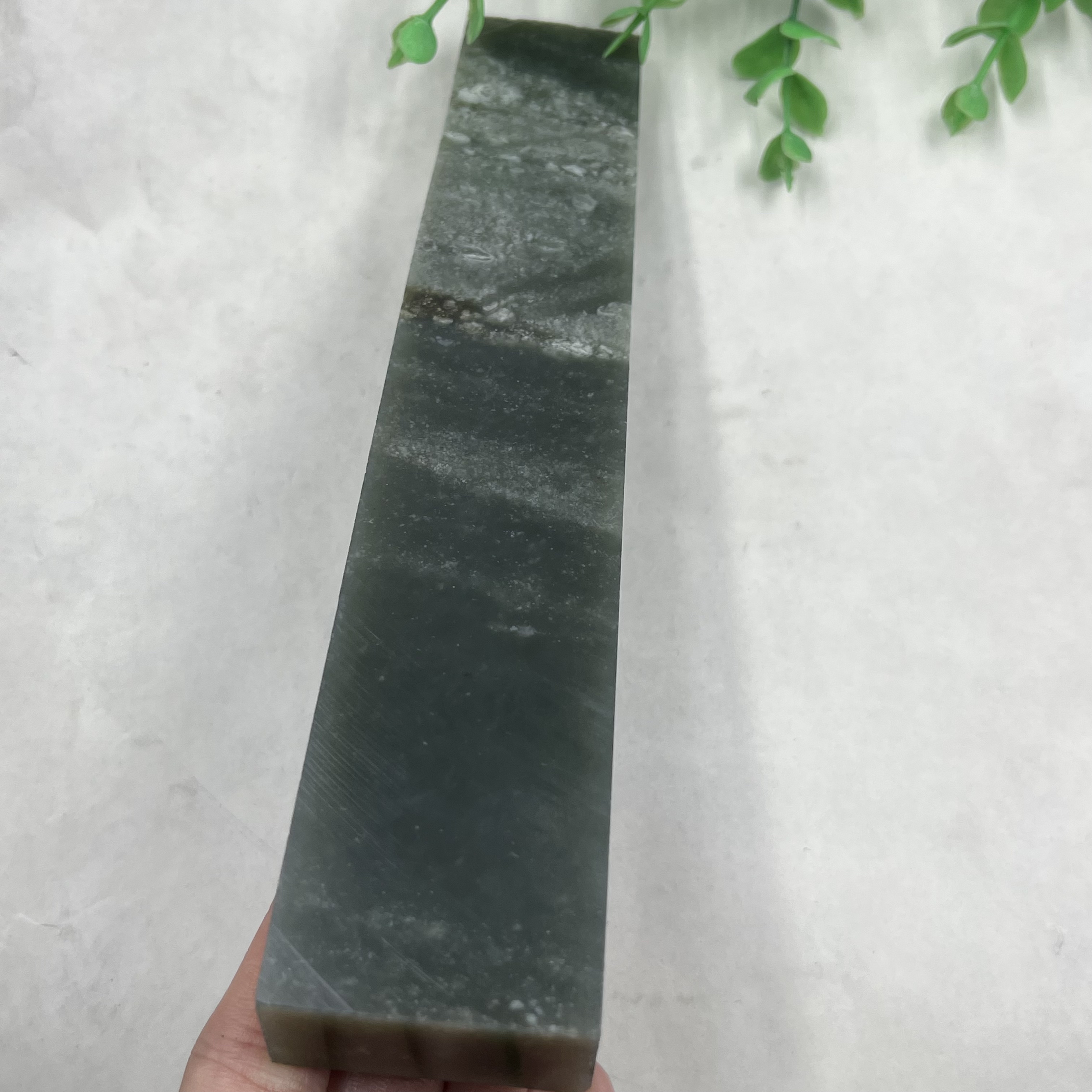 新疆和田玉且末意境长条镇纸镇尺边角料 玉尺玉石料包邮t长190mm