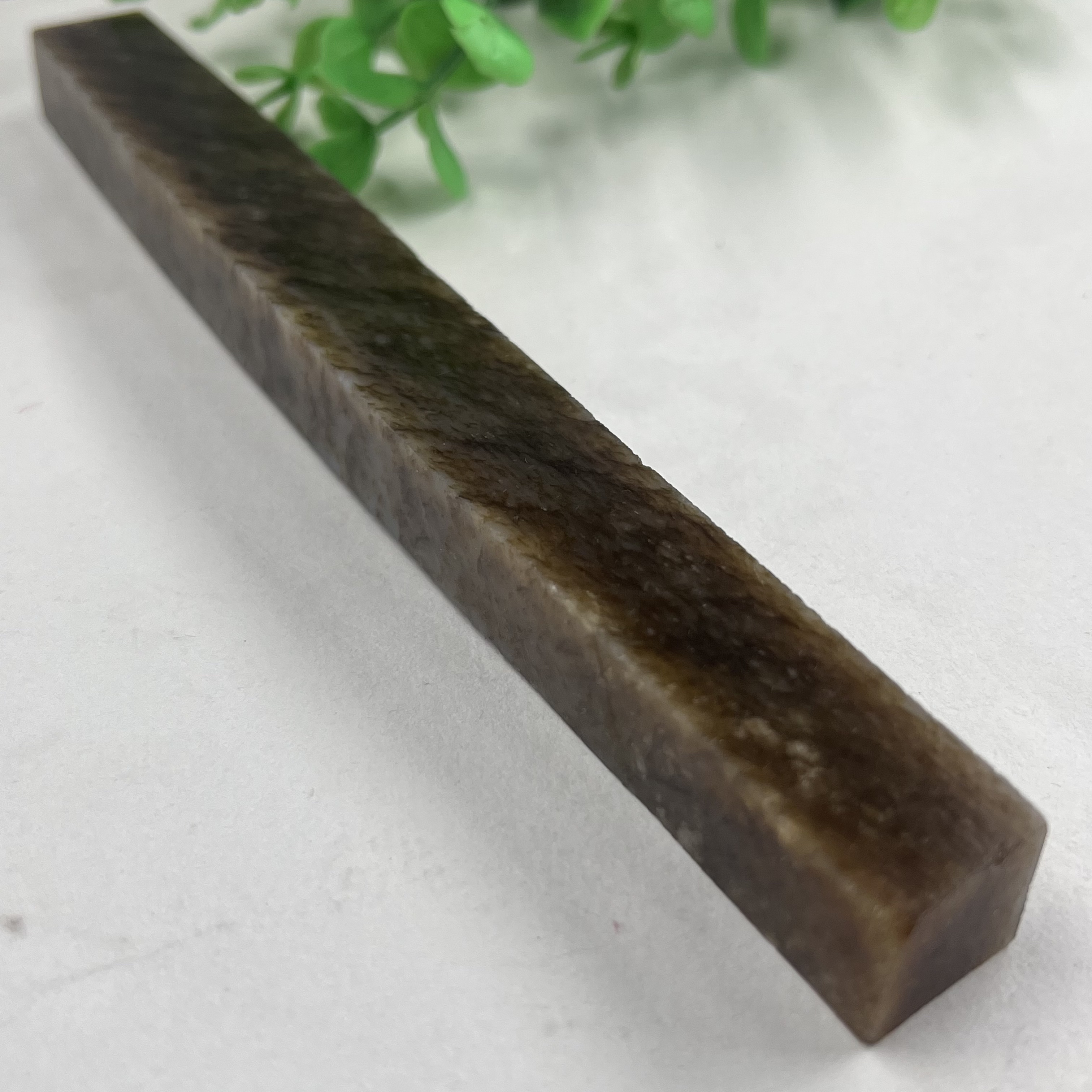 新疆和田玉糖草花且末发簪料长条边角料镇纸镇尺下脚料A包邮171mm