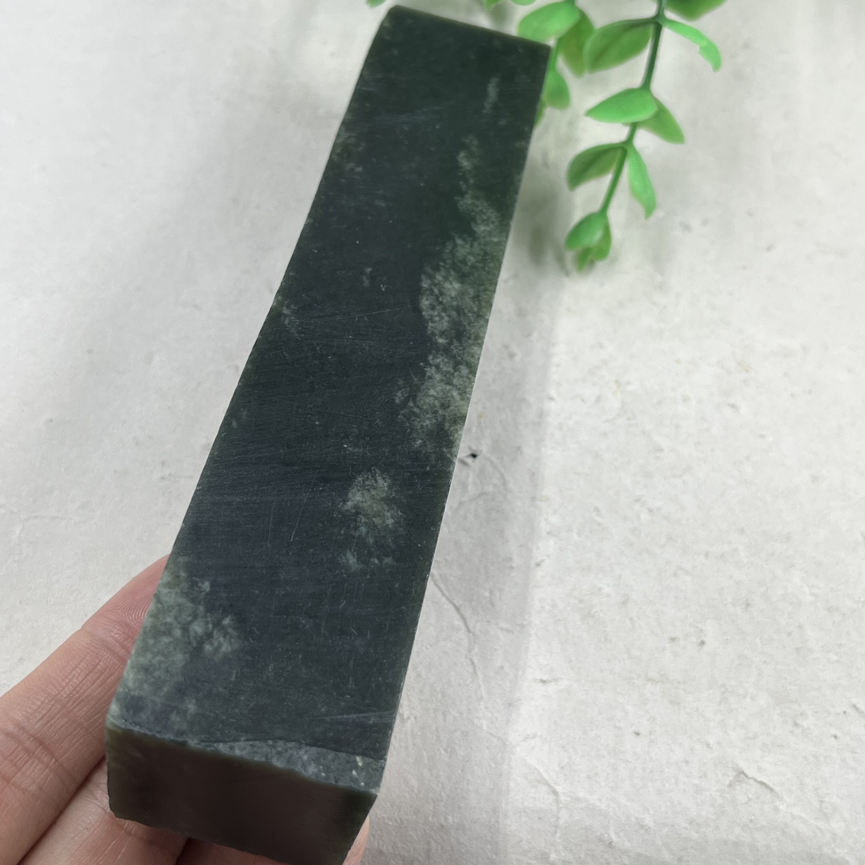 新疆和田玉青玉长条印章边角料镇纸镇尺 下脚料毛料摆件包邮26t