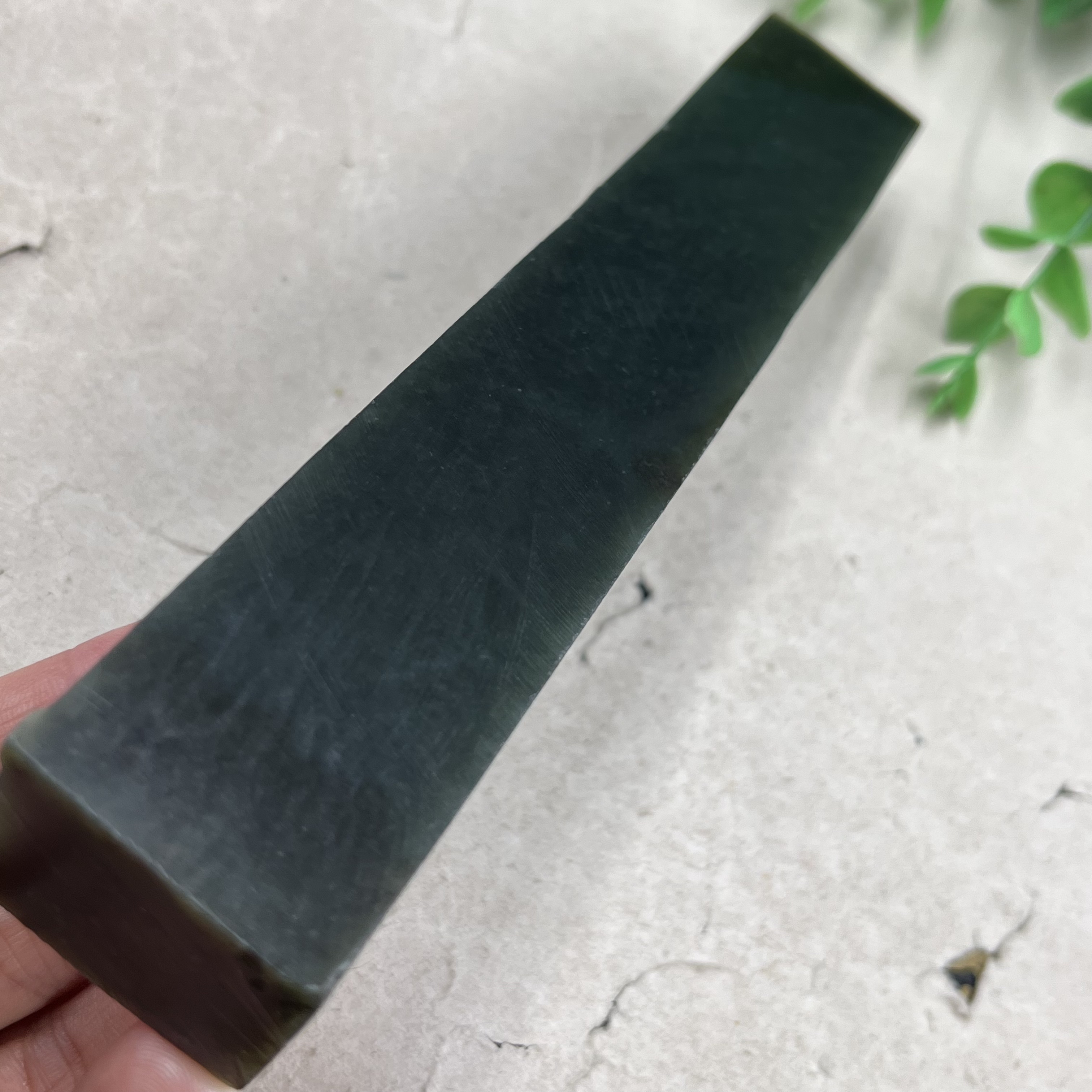 新疆和田玉糖青玉且未长条镇纸镇尺边角料长方料发簪料A包邮163mm