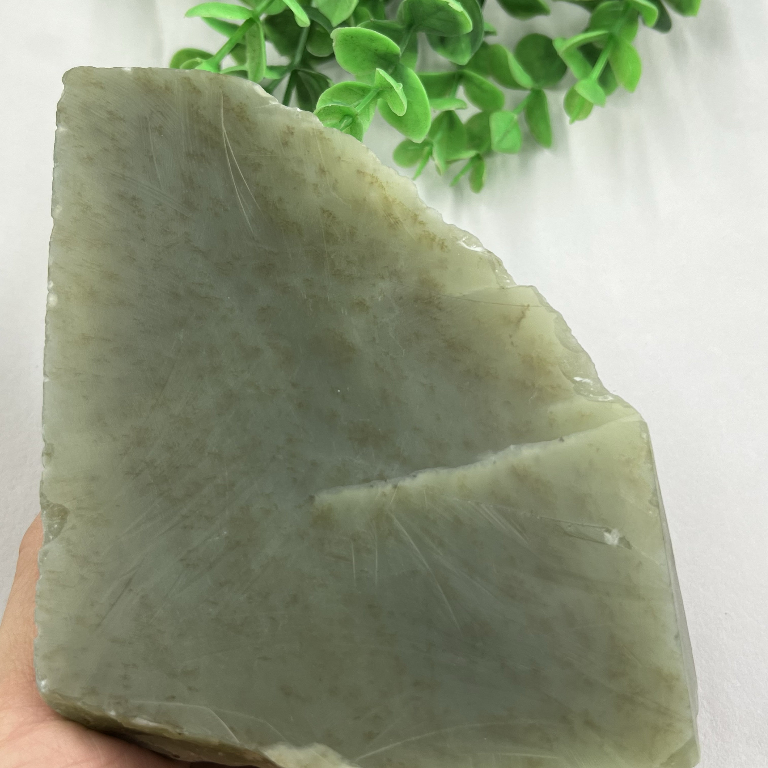 新疆和田玉晴水料湖水绿摆件边角料玉石料下 脚料毛料把件包邮55x