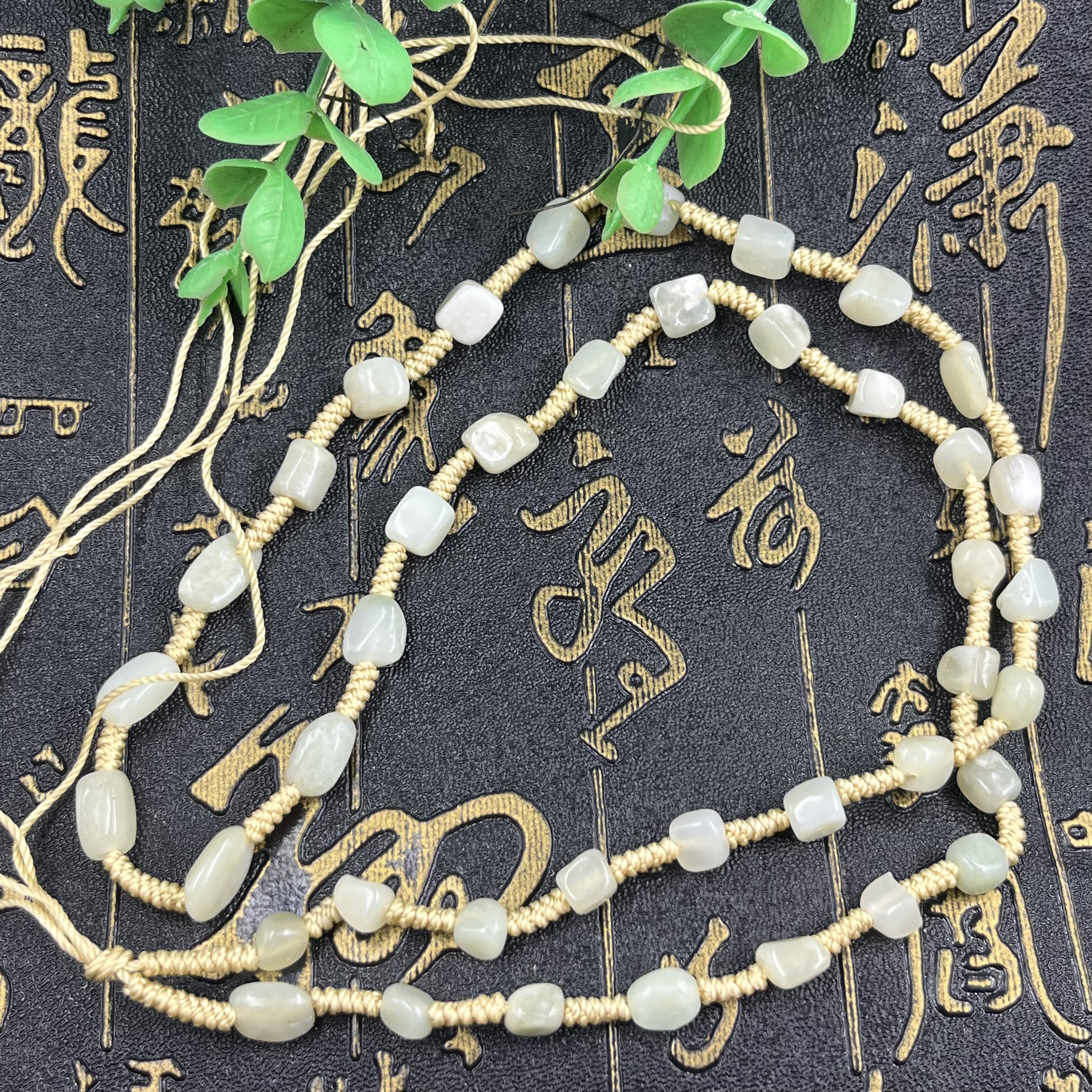 新疆和田玉白玉随型如意原石项链毛衣链平安挂绳包邮19克t带证书