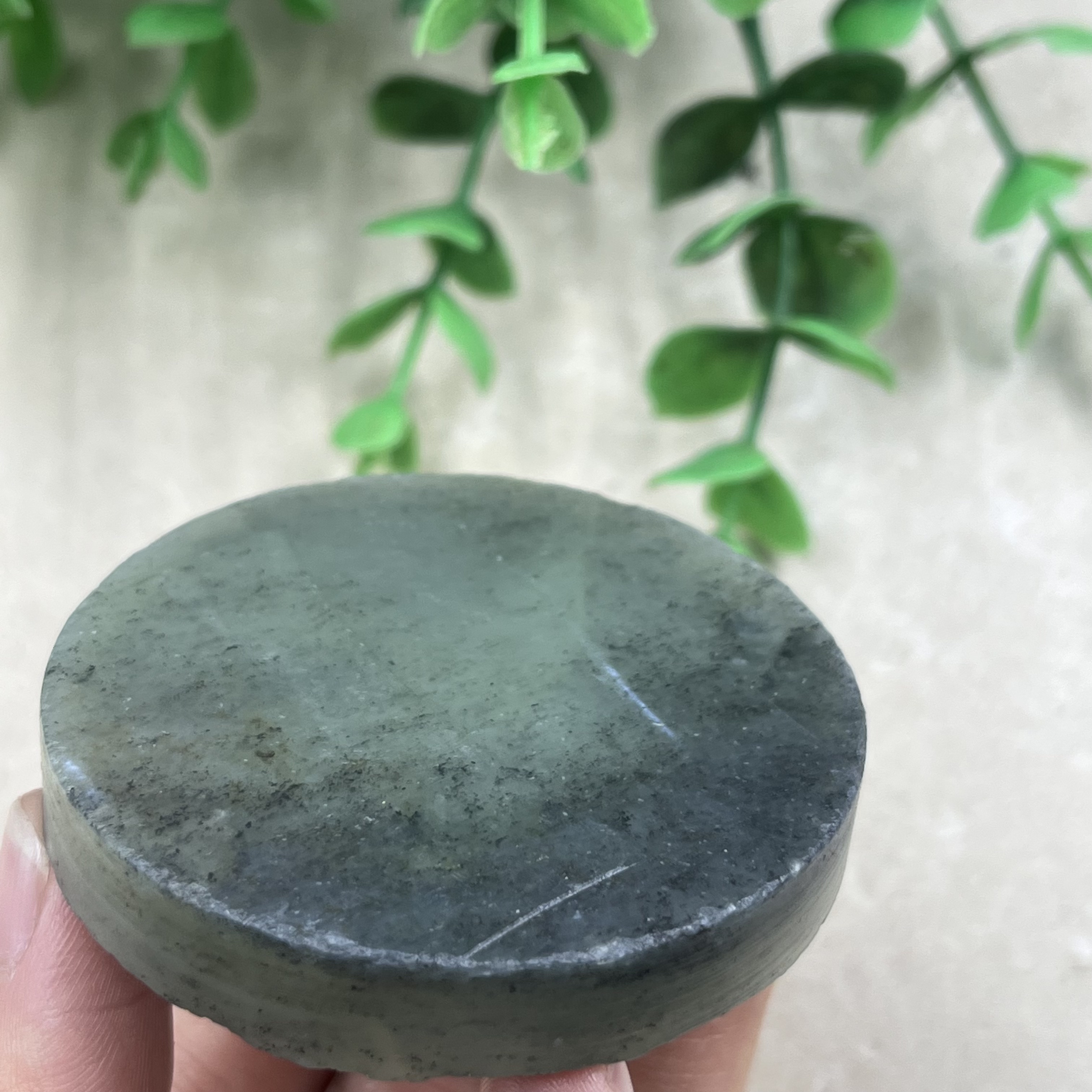 新疆和田玉青花籽手镯芯圆牌边角料玉石料DIY戒指毛料包邮65克ta
