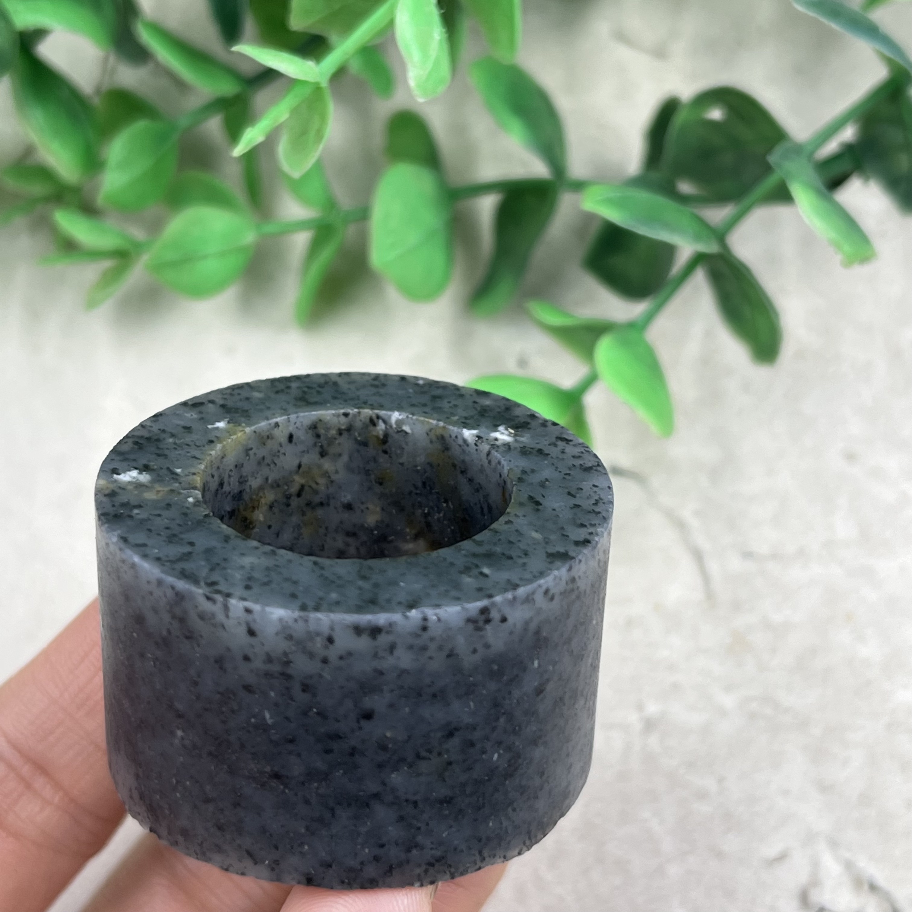 新疆和田玉青花籽扳指戒指圈口23边角料玉石料下脚料DIY指环包邮