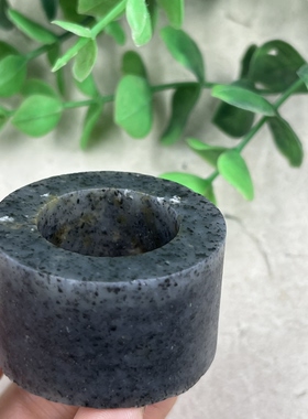 新疆和田玉青花籽扳指戒指圈口23边角料玉石料下脚料DIY指环包邮