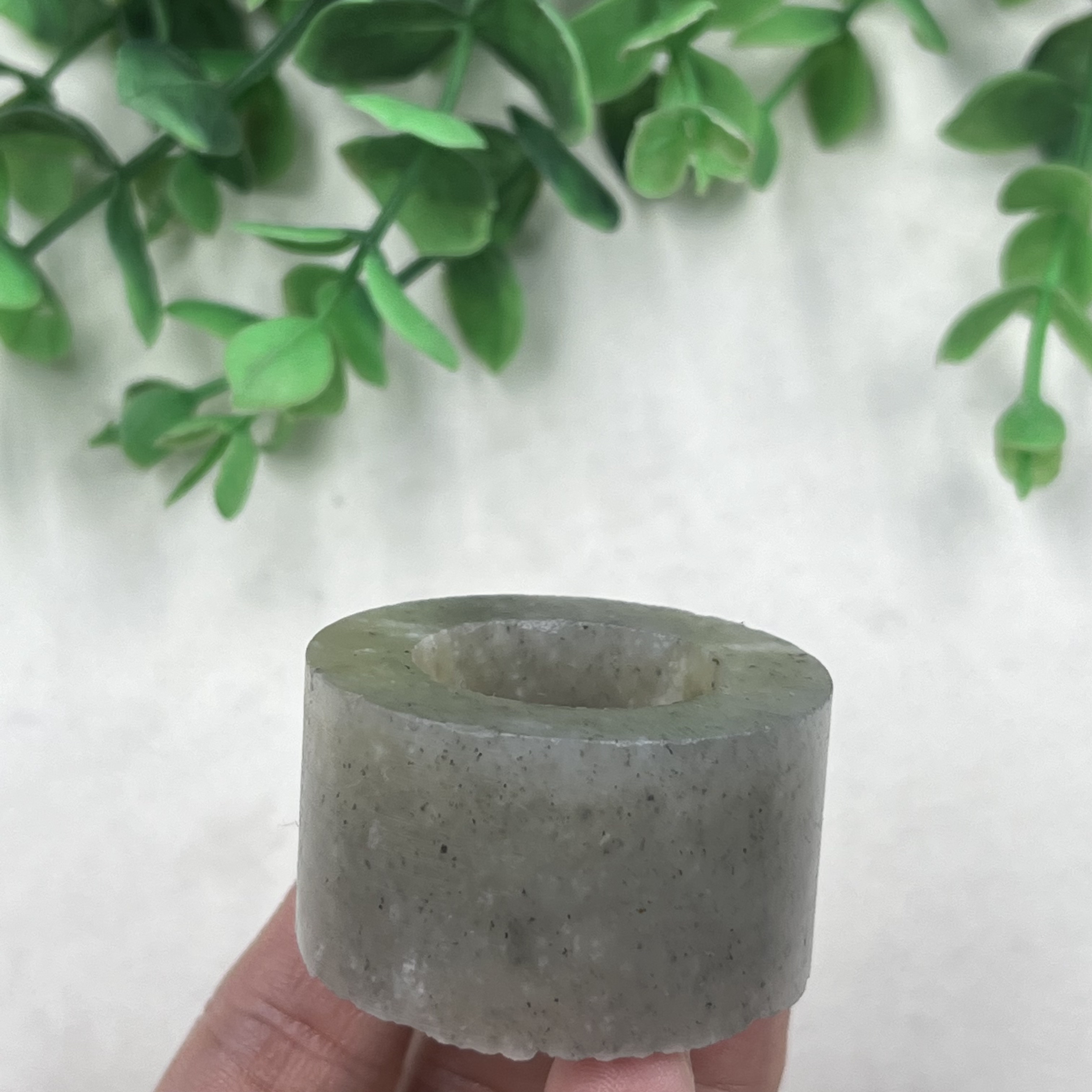 新疆和田玉青花籽点墨扳指戒指圈口22边角料指环圆圈毛料挂件包邮