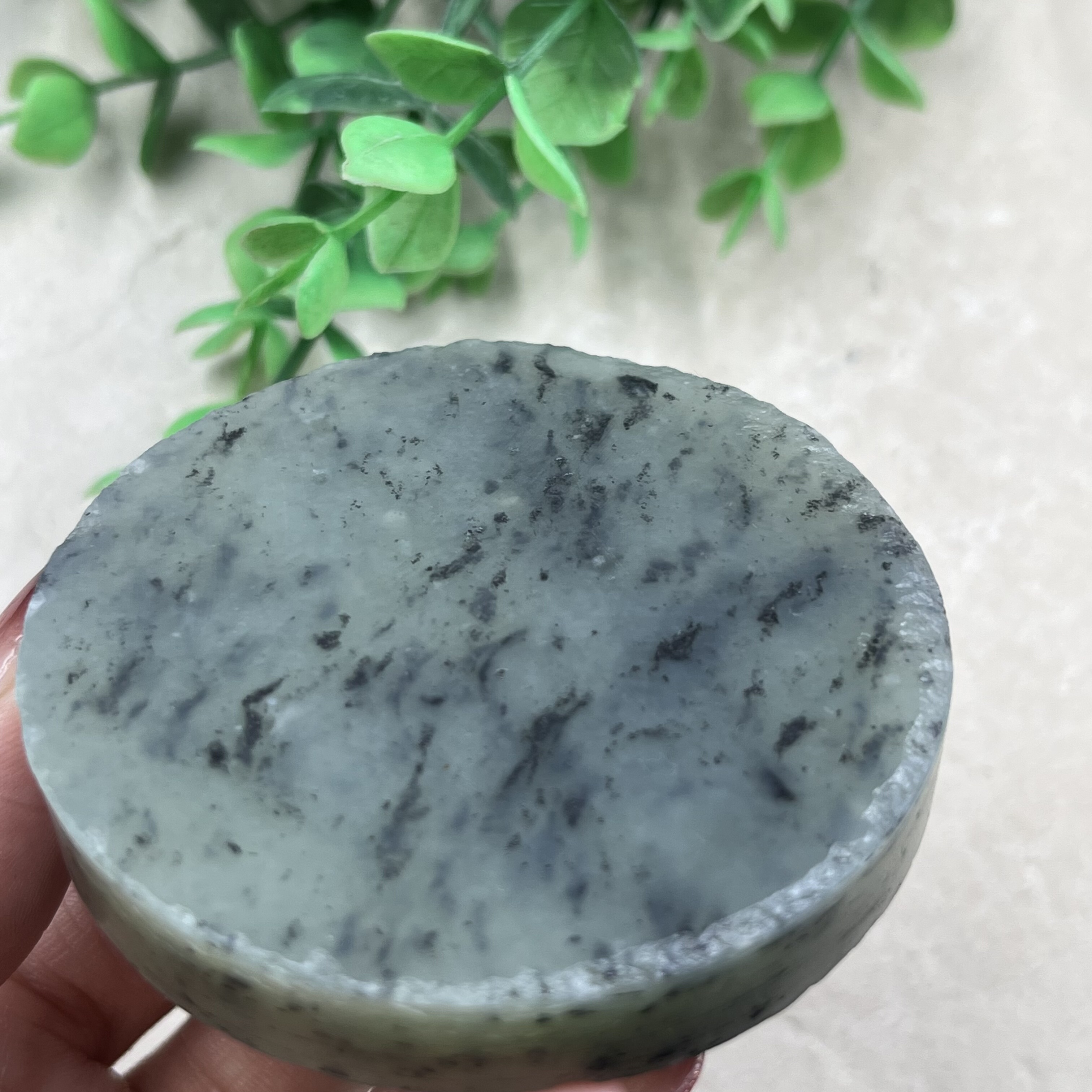 新疆和田玉青花籽点墨手镯芯牌子边角料玉石下脚料DIY包邮95克t