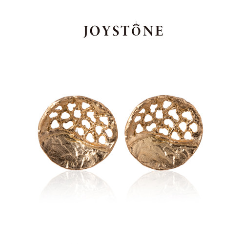 joystone设计感耳钉镀金情侣气质