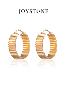 JOYSTONE古典罗马柱耳圈女 小众复古设计感欧美轻奢素圈耳饰
