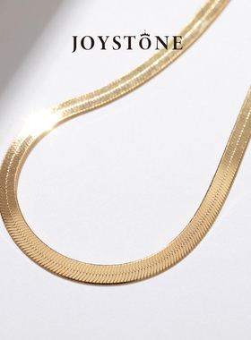 JOYSTONE意大利宽扁形蛇骨项链欧美高级百搭叠戴情侣款锁骨链礼物