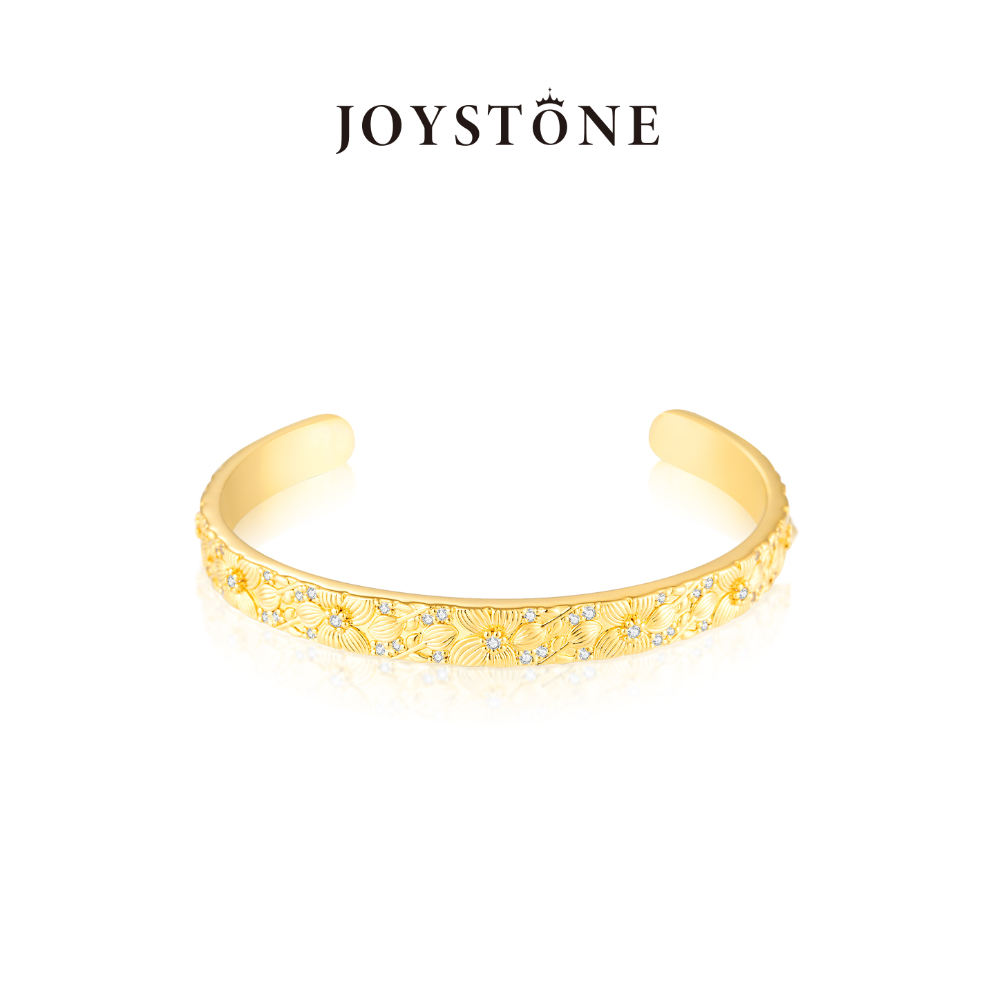 风栖手镯开口轻奢镀金锆石手环