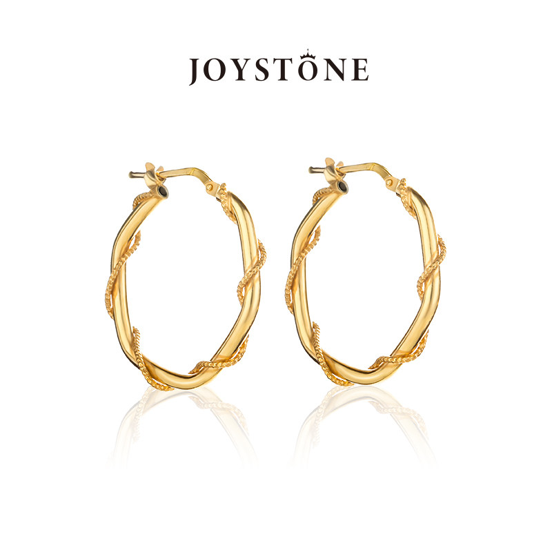 JOYSTONE意大利缠绕耳圈女高级感 18K镀金气质复古优雅简约耳环,饰品/流行首饰/时尚饰品新,耳环,淘宝优惠券,粉丝福利购,淘宝优惠卷