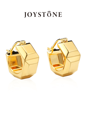 【张雨绮同款】JOYSTONE 巧克力排块耳圈2025年新款 高级时尚耳环