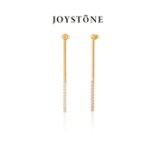 JOYSTONE 925银欧美高级感璀璨蛇骨耳饰 锆石方形蛇骨耳线女