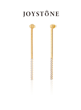 JOYSTONE 锆石方形蛇骨耳线女 925银欧美高级感璀璨蛇骨耳饰