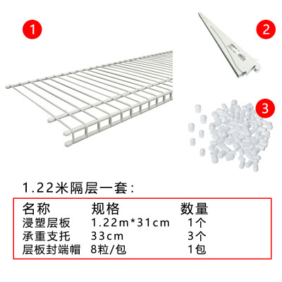 线型隔层一组（网板加封端帽加支托） 阁室美（ClosetMaid）散件