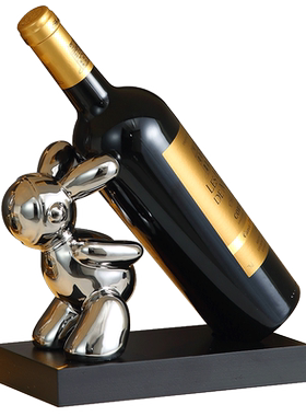 兔子小象装饰高档艺术红酒架