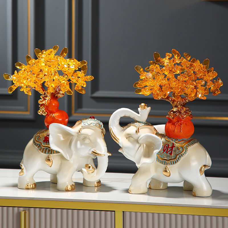招财摆件用旺宅 吸水大象摆件一对客厅装饰品乔迁新居礼物,家居饰品,装饰摆件,淘宝优惠券,粉丝福利购,淘宝优惠卷