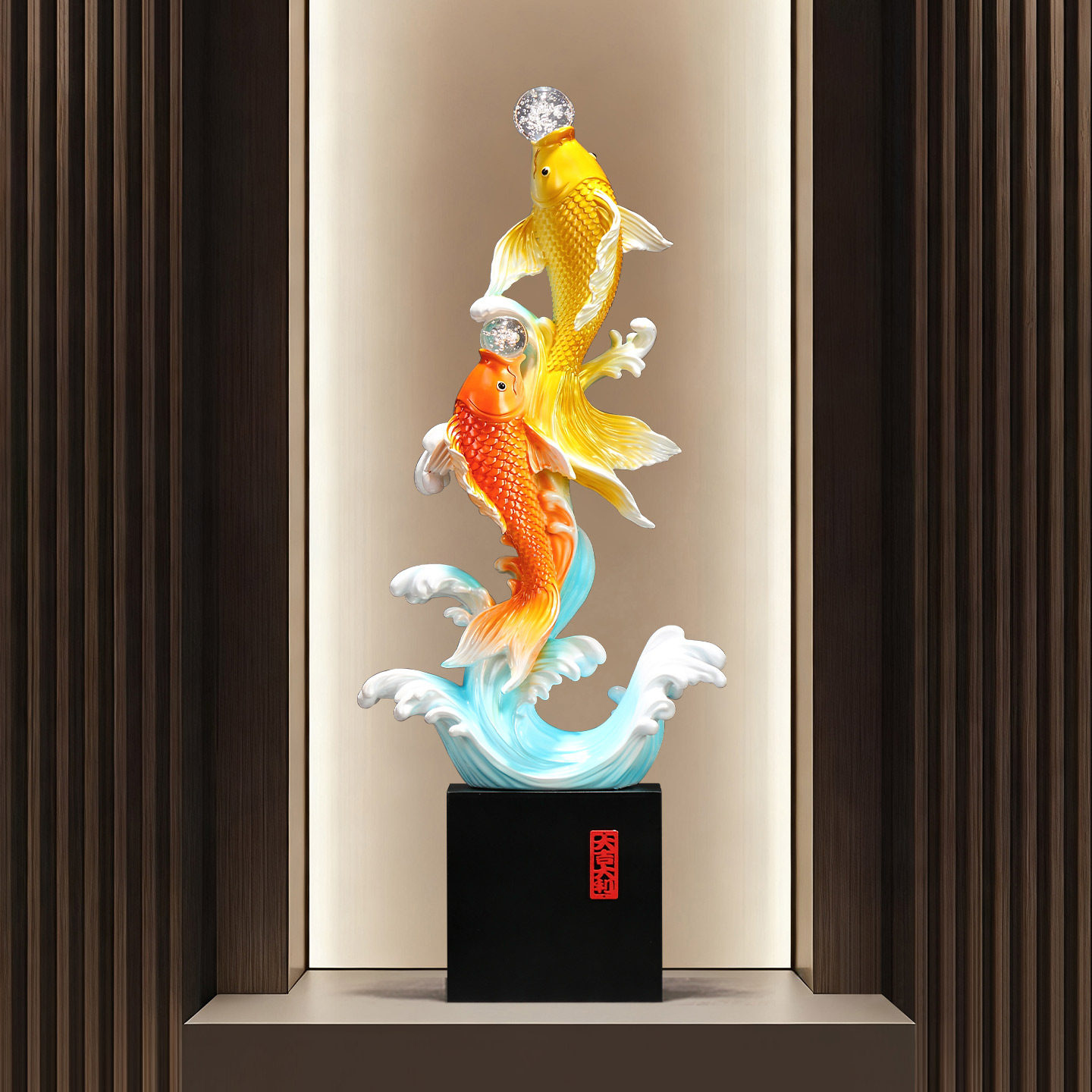 现代艺术年年有余锦鲤摆件高级感家居旺宅装饰乔迁送礼吉庆有鱼,家居饰品,落地摆件,淘宝优惠券,粉丝福利购,淘宝优惠卷