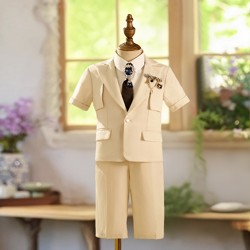 儿童西装套装男童高端小西服走秀周岁礼服男宝宝主持人钢琴演出服