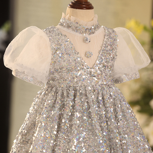 公主裙女童高端礼服2025新款洋气轻奢小众儿童主持钢琴演奏晚礼服