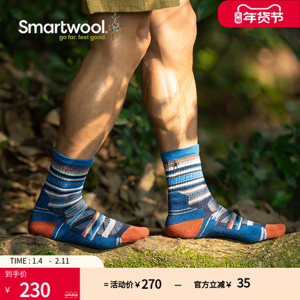 Smartwool徒步轻量减震中筒袜美利奴羊毛袜户外袜马拉松跑步2160