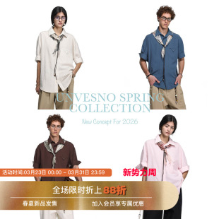 【UNVESNO专场】Unvesno(UN)定制丝巾莱赛尔亚麻混纺短袖衬衫2.0