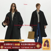 Unvesno 防风翻领双排扣风衣 Row风极简老钱薄款 中古保暖秋季