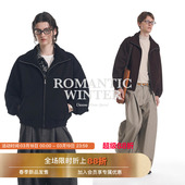 Unvesno 极简百搭重磅抗静电5A抗菌高领短廓拉链卫衣 抓绒