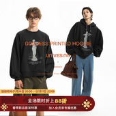 三合一女神雕塑复古保暖印花圆领卫衣 440g加绒 Unvesno