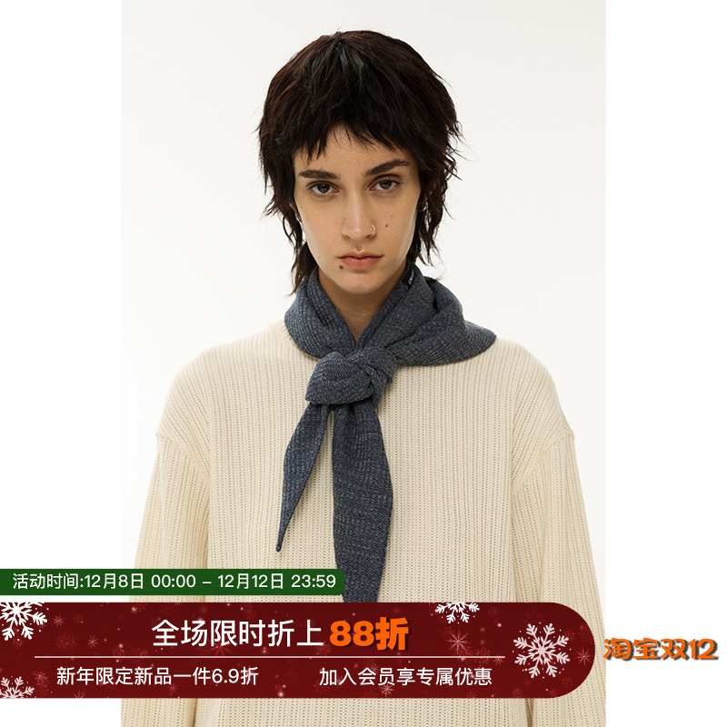 Unvesno双面三角围巾细腻杂花