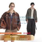 Unvesno 双面穿 马头刺绣仿骆马绒拼接格纹短夹克 马年限定